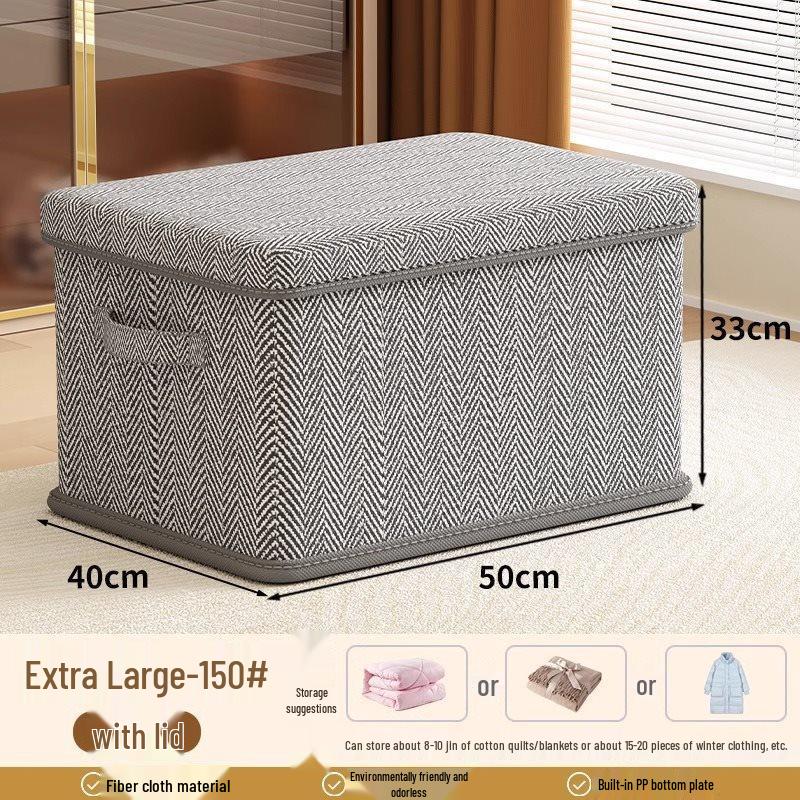Faltbare gestreifte Aufbewahrungsbox mit Deckel für Kleidung und Socken