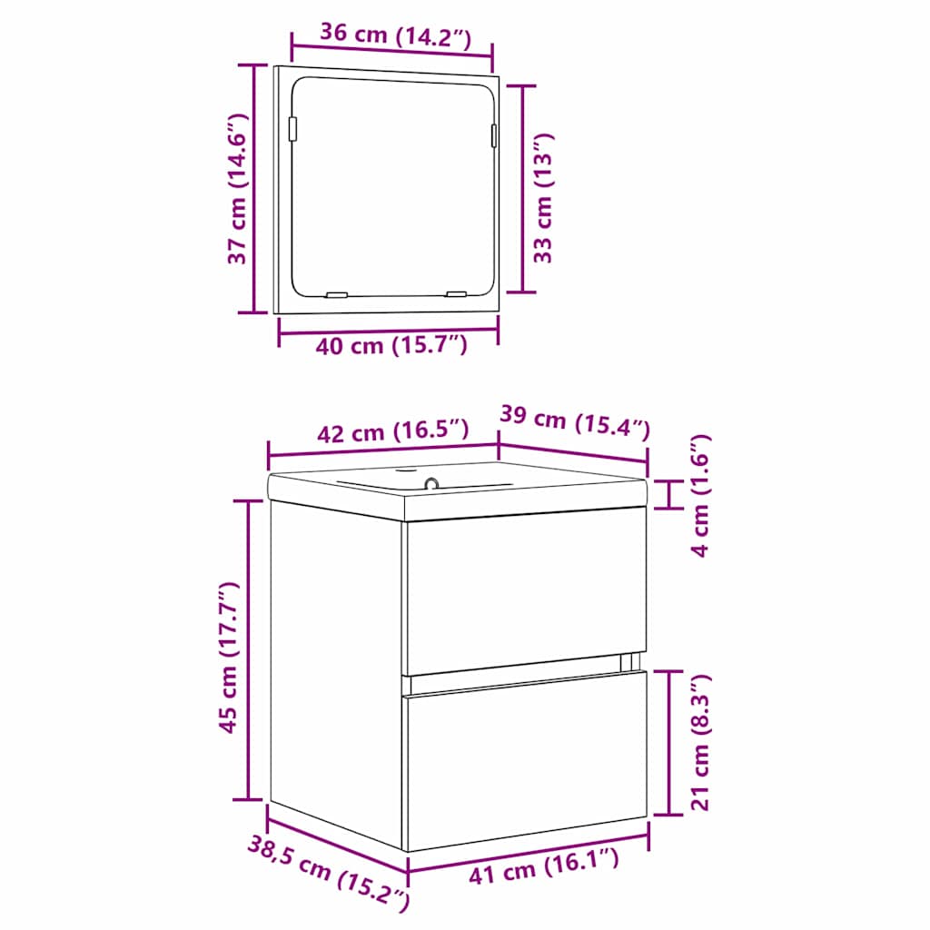 Bathroom Furniture Set 2 Pcs Reclaimed Wood & White Wood Based Material