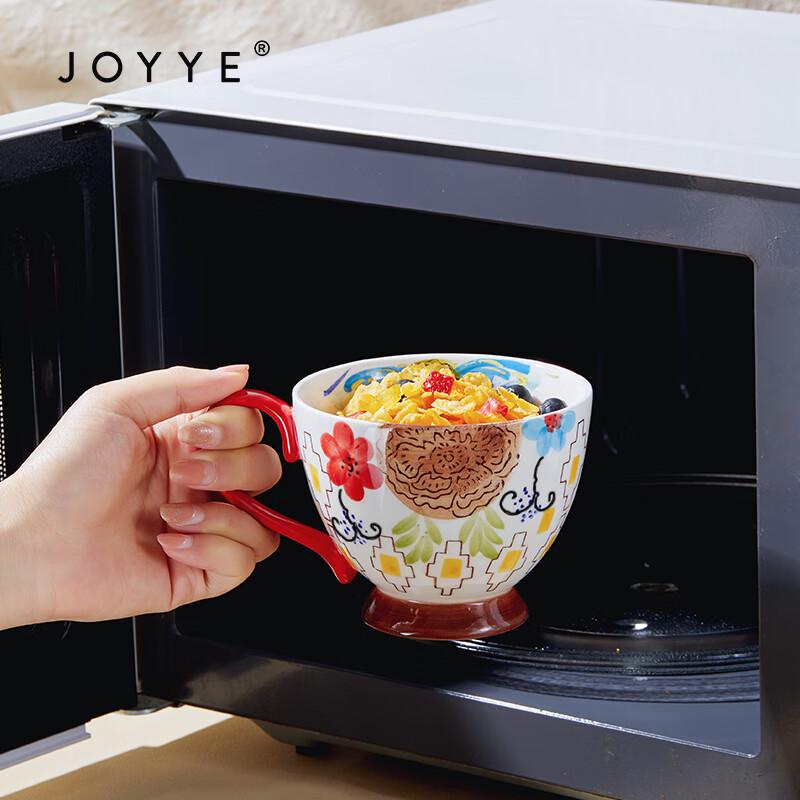JOYYE Handbemalte Keramik-Müslischale mit Blumenmuster