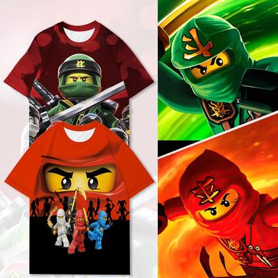 2025 MINISO Ninjago T-Shirt Cartoon Anime Druck Jungen und Mädchen T-Shirt im Sommer Neue Stil Street Trends Kinderkleidung Kurzarm