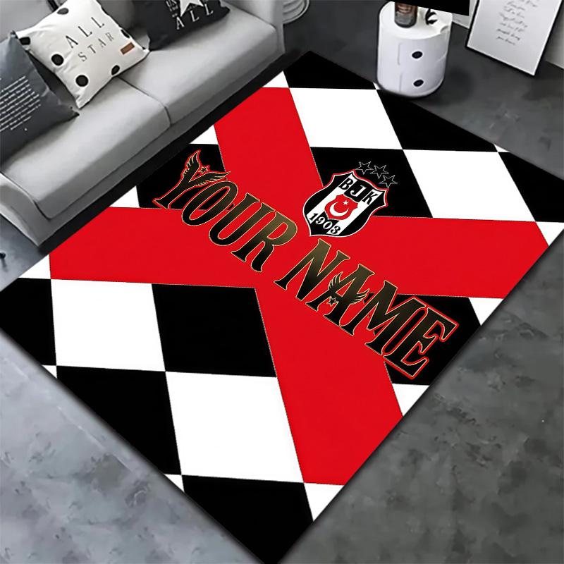 Besiktas Gymnastics Club Custom Name Carpet Rug For Living Room Bedroom Home Sofa Decoration Kids Play Nonslip Floor Mat