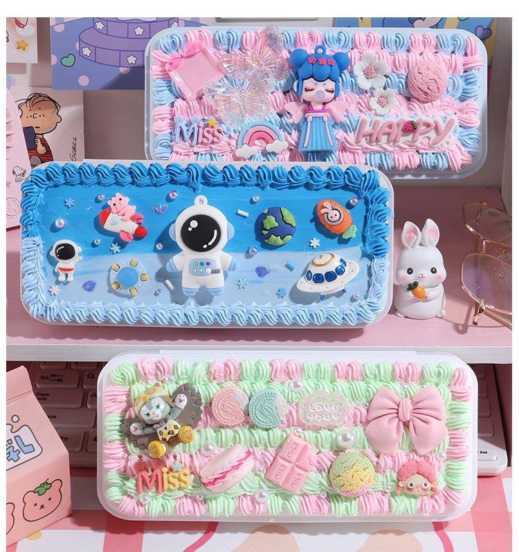 DIY Handgemachtes Cremeleim Stiftebox Set – Kreatives und Niedliches Schüler Schreibwaren Paket