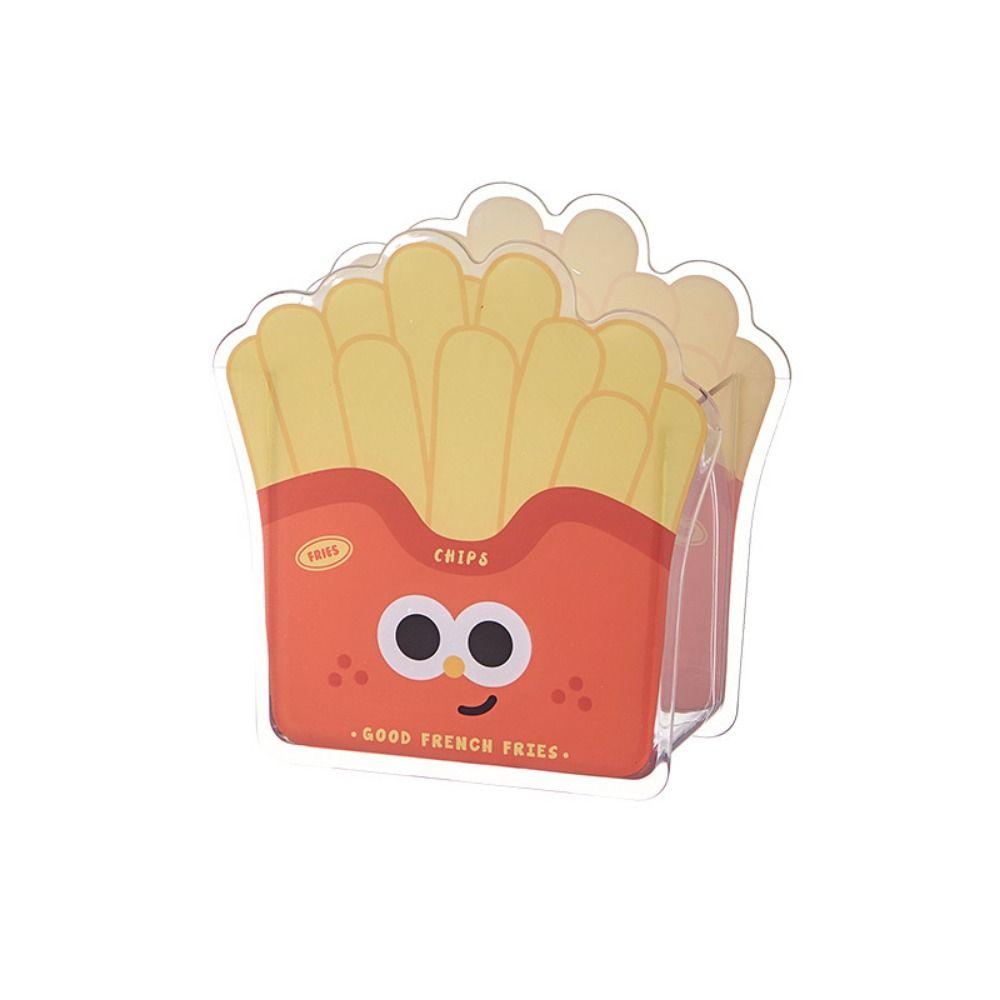 

Dustproof Desktop Storage Box Plastic Makeup Brush Storage Bucket Practical Pencil Case Dormitory French Fries