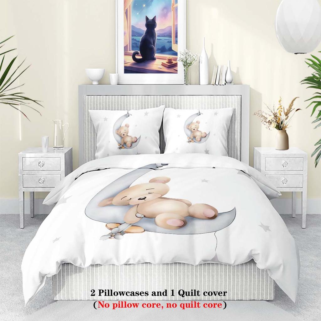 Bed Three-Piece Set Children'S Quilt Cover Pillowcase Boys And Girls 3D Printed Bedding