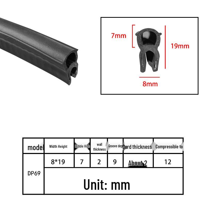 High-Temperature Resistant U-Shaped Rubber Sealing Strip for Dustproofing Electrical Cabinets and Car Doors
