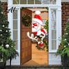 Waterproof Door Cover Christmas Colorful Print Decoration Backdrop Santa Claus Design Front