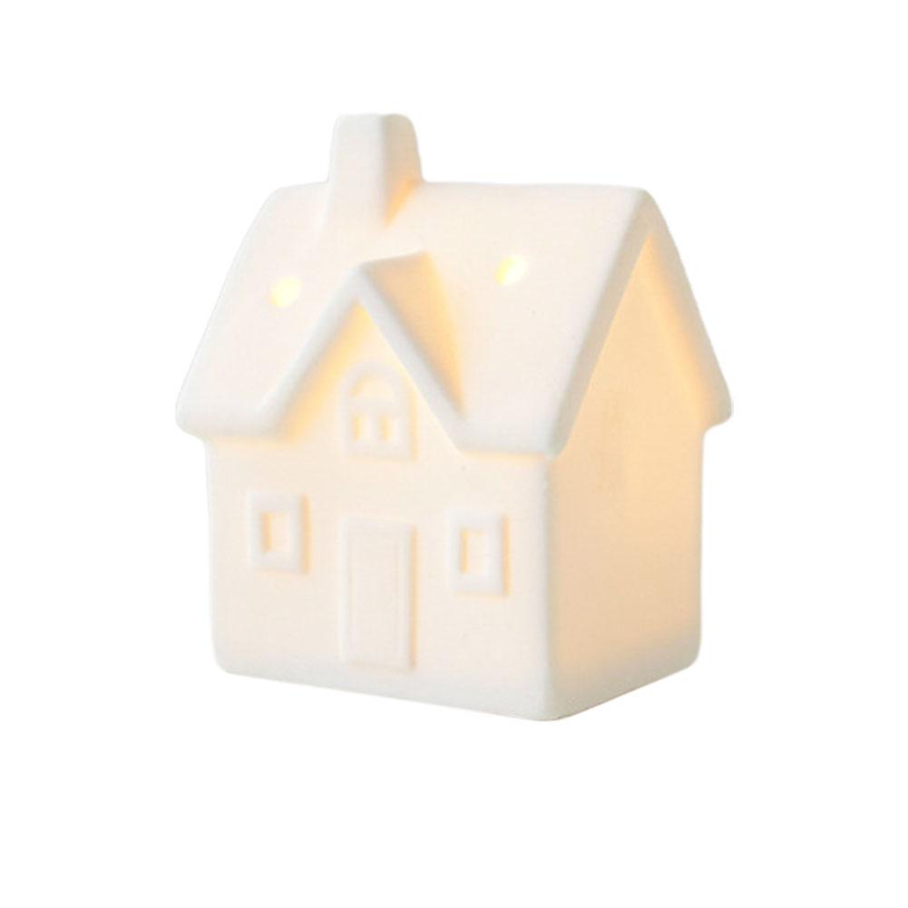 NEW Christmas Ceramic House Desktop Decoration Glowing Christmas Snowhouse Snowman Christmas Tree Decoration Ornament
