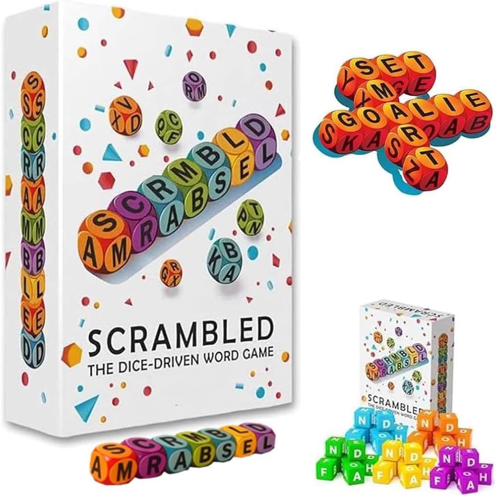 Fast-Paced Scrambled Dice Word Game Brain Exercise Party Game  for Family & Friends