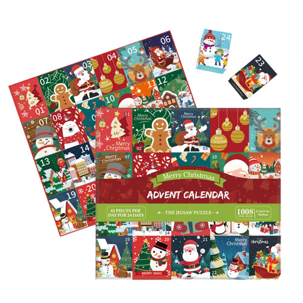 Feiertagspuzzle für Erwachsene Saisonales Raumdekor-Accessoire Weihnachts-Adventskalender Puzzle-Set für Erwachsene 2025 für Kinder