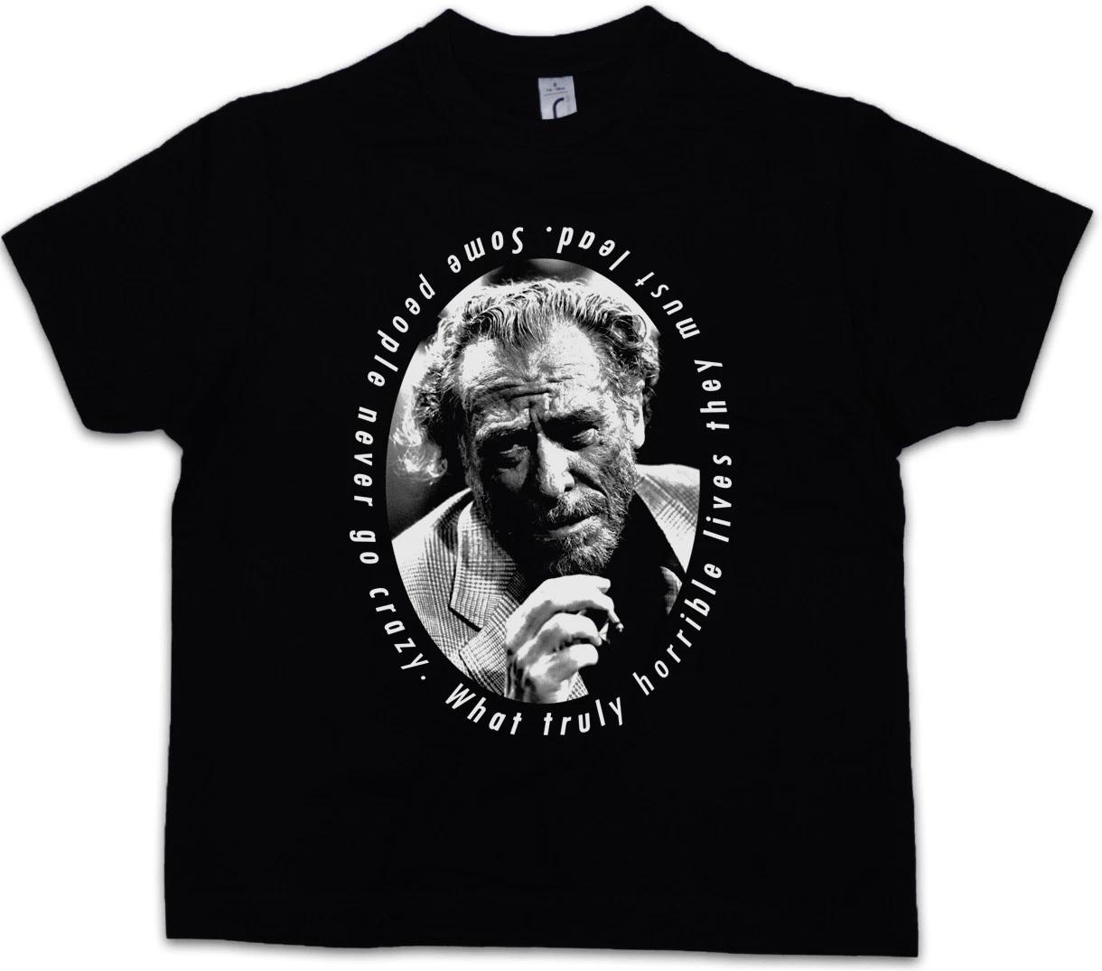 CHARLES BUKOWSKI PORTRAIT Kids Boys T-Shirt Quote Barfly Poetry 160