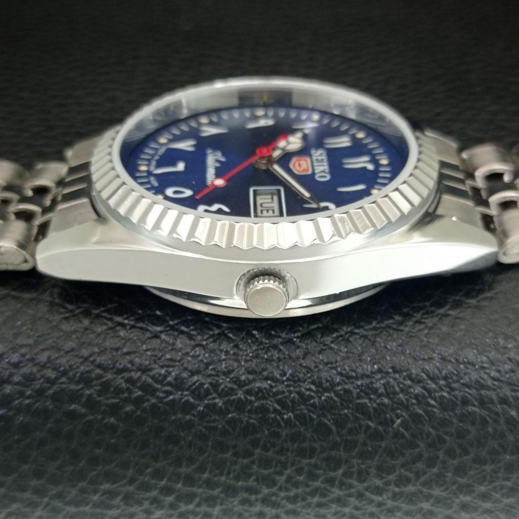 VINTAGE REFURBISHED SEIKO 5 AUTOMATIC 6309A JAPAN MENS BLUE DIAL WATCH a442464-1