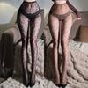 Mesh Fishnet Stockings Floral Fishnet Tights Women Sexy Lace Thigh High Pantyhose Lingerie Hosiery Y2k Hollow Out Stockings