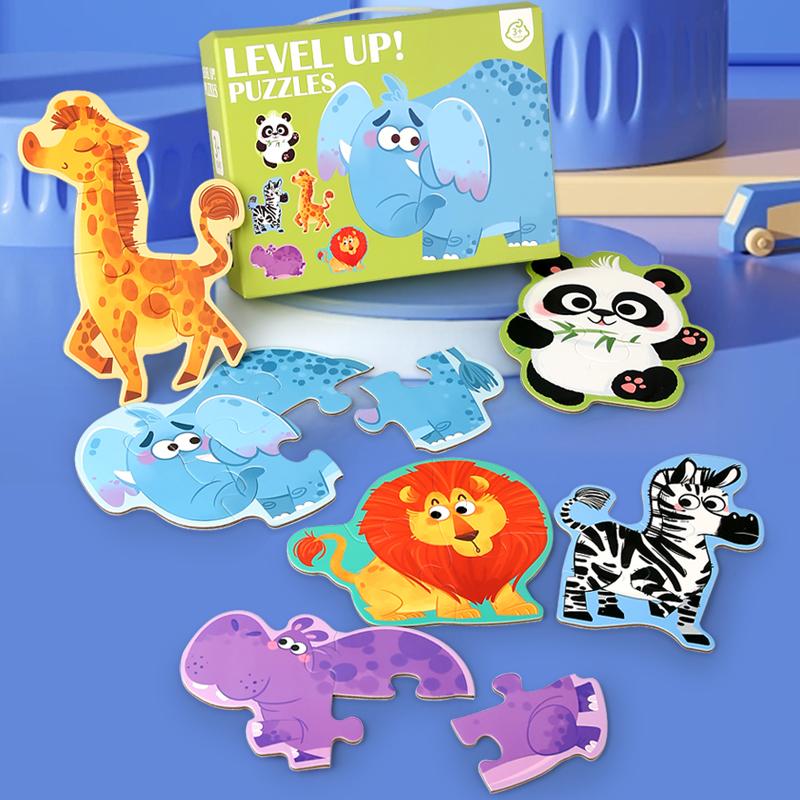Jigsaw Puzzle Kids Toy Cartoon Animal Game Early Educational Toys Gift Set for Children