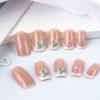 Packung mit 24 französischen Schmetterling Nagelkunstspitzen künstliche Nägel elegantes Design für sofortige Anwendung Naturweiß-Effekt