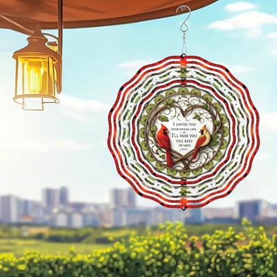 10 Inch Hanging Wind Spinner with 360 Degree Hook for Balcony Garden Decor Spring Summer Outdoor Decoration