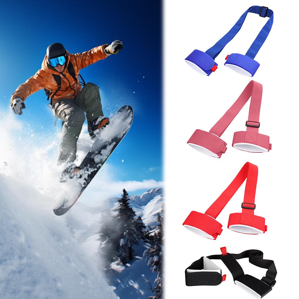 Skiing Pole Shoulder Hand Carrier Lash Handle Straps Shoulder Hook Nylon Loop Ski Handle Black Strap Protecting Adjustable Q6C8