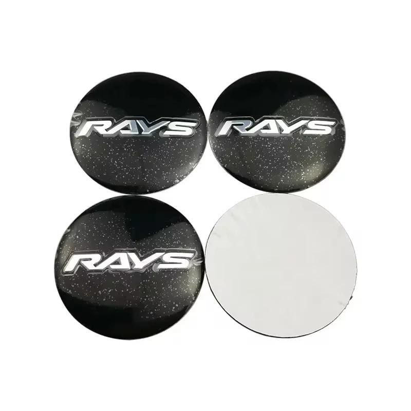 High Quality 4PCS 56mm 60mm RAYS Emblem Universal Car Wheel Center Caps Sticker Dustproof Hub Covers Auto Exterior Accessories