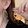 Brincos Pendentes Assimétricos Estilo Arte Abstrata Vintage Para Mulheres Personalidade Brincos de Mão Humanoide Joias de Festa