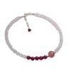 Natural Strawberry Quartz Pink Crystal14K Gold-plated versatile fresh ultra-fine bracelet for women, delicate and sparkling