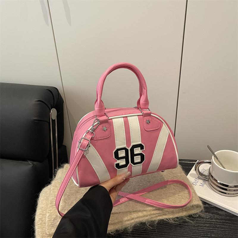 American Sports Hot Girl Style Women's Bag Internet Celebrity Trend Bowling Handbag Fashion Casual Shoulder Messenger Bag