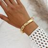 Metal Spring Bangles Minority Design Exaggerated Bracelet Creative Wide Open Bangle  Girls