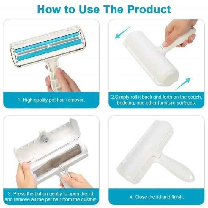 Brosse Anti Poils Animaux - Brosse Magique - Nettoyage Vêtements - Nettoyage Canapé - Nettoyage Tapis