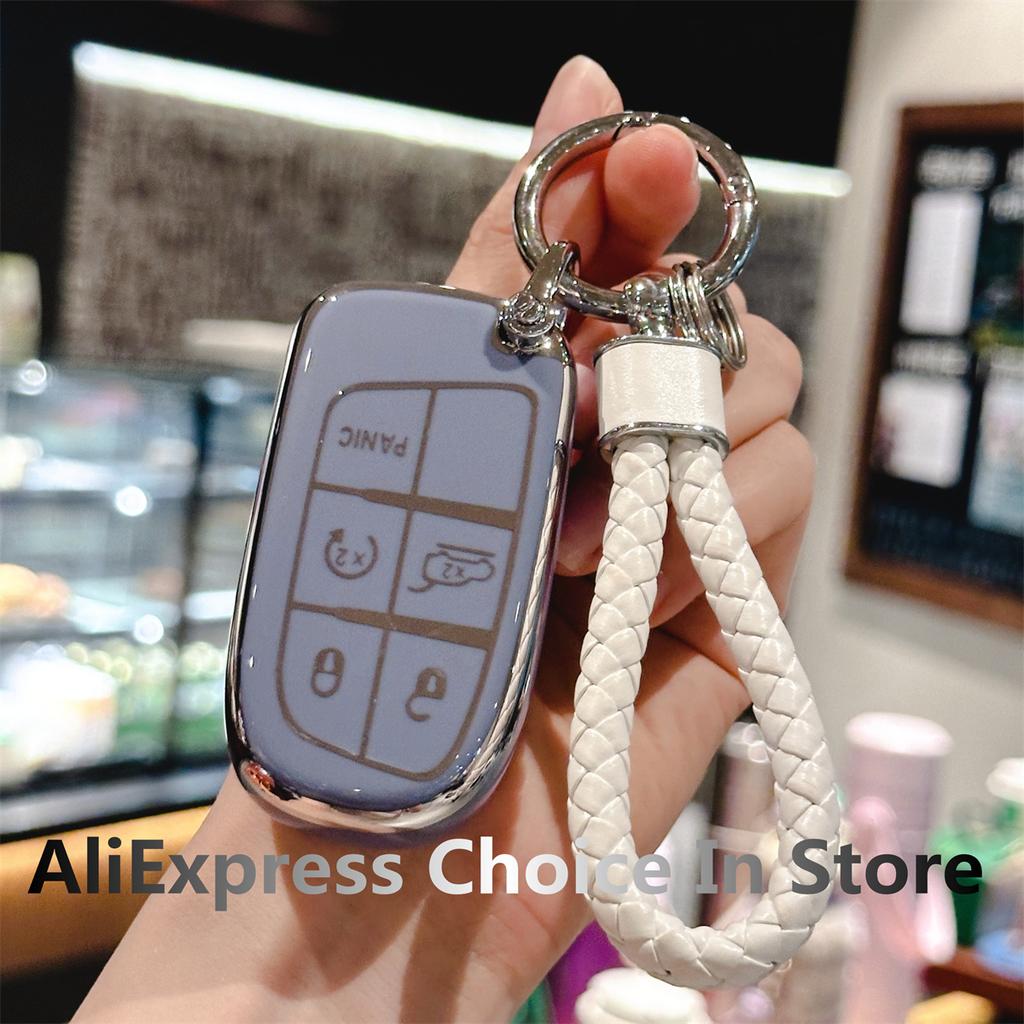 TPU Sleutelhanger Hoesje Voor Jeep Grand Cherokee Renegade Chrysler Dodge Ram Journey Dart Fiat Durango Challenger Auto Accessoires