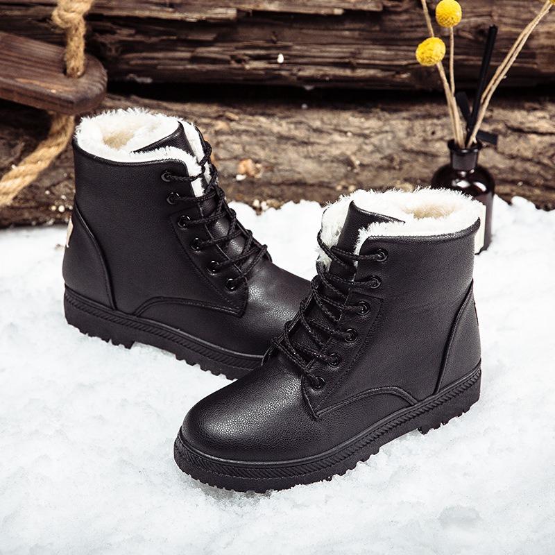 Direct sales winter snow boots warm velvet cotton shoes female students short boots waterproof large size women's shoes