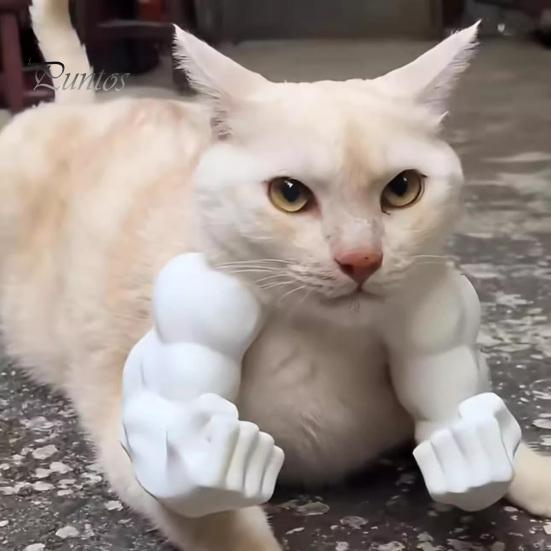 Kreative Katzen-Geburtstagsparty-Geschenke Lustige Muskelarme, Urkomische 3D-gedruckte muskulöse leichte Foto-Requisiten Schulterbefestigung für Katzen