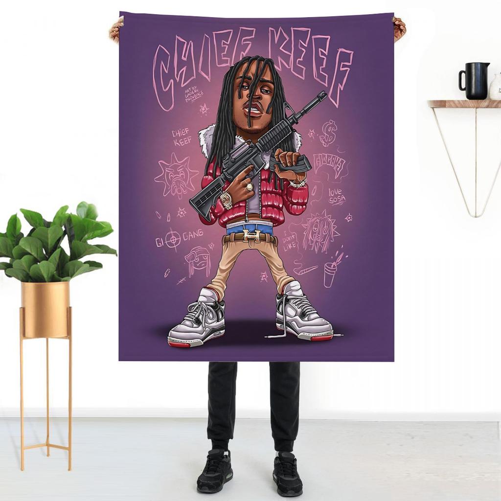 Chief Keef Rapper Kniedecke Zuhause und Dekoration Bettdecken Überwurf Sofa Benutzerdefiniert Anime Flauschig Weich Luxus Überwürfe Kinder