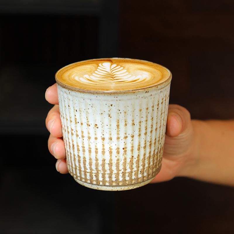 Japanese Retro Ceramic Coffee Mug Handmade Latte Cup Rustic Tea Cup for Home Office