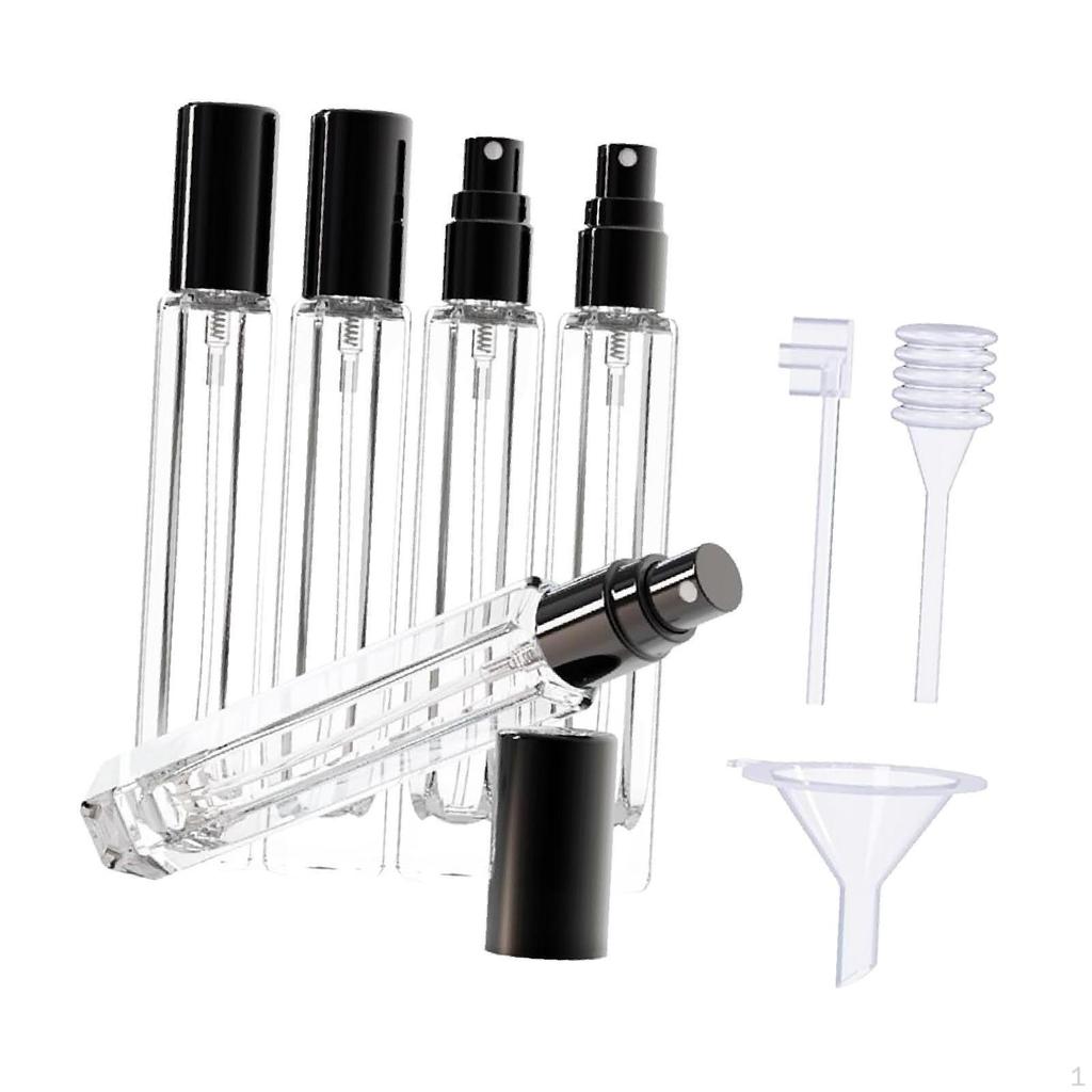 5 Pack of 10ml Glass Atomizer Bottles with Leakproof Design for Fragrance