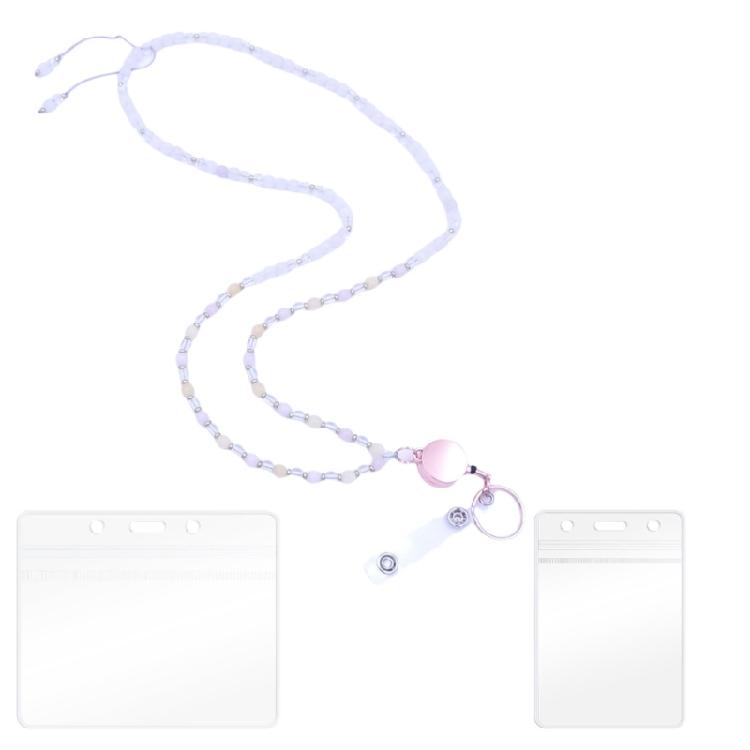 Beaded Lanyard with Card Holder ID Badge Holder Key Lanyards Teacher Lanyards Beautiful Neck Strap for Students
