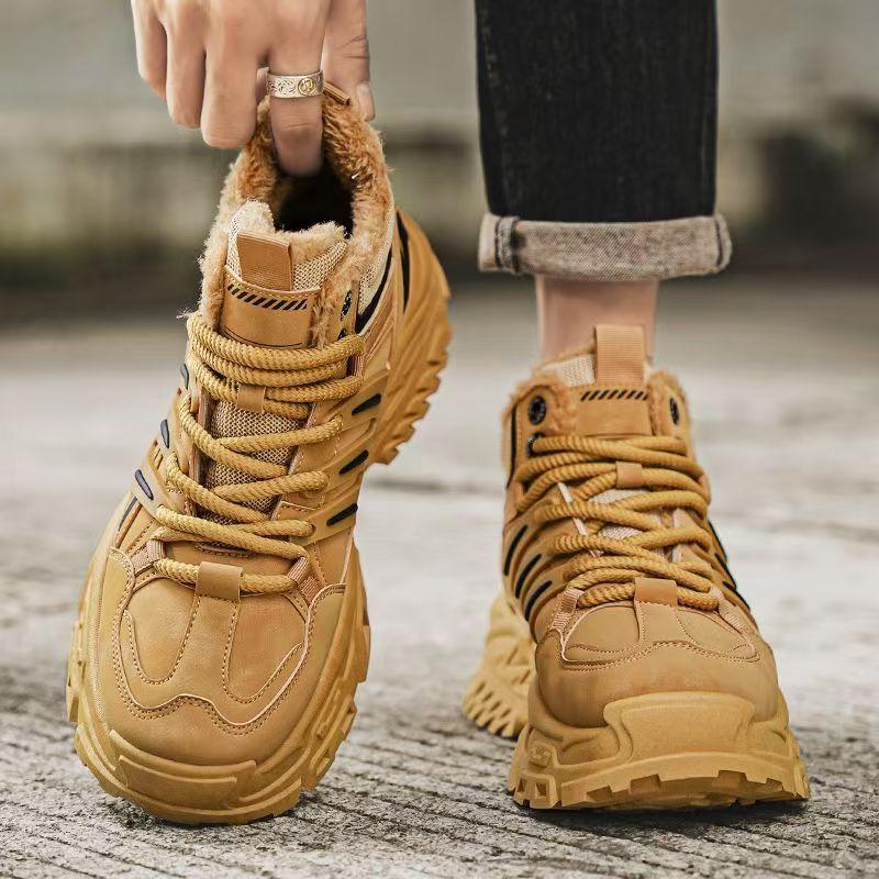 Men's Winter Warm Cotton Shoes 2026 New Classic Fashion Retro Plush Comfortable Anti Slip Snow Boots Outdoor Sports Casual Shoes