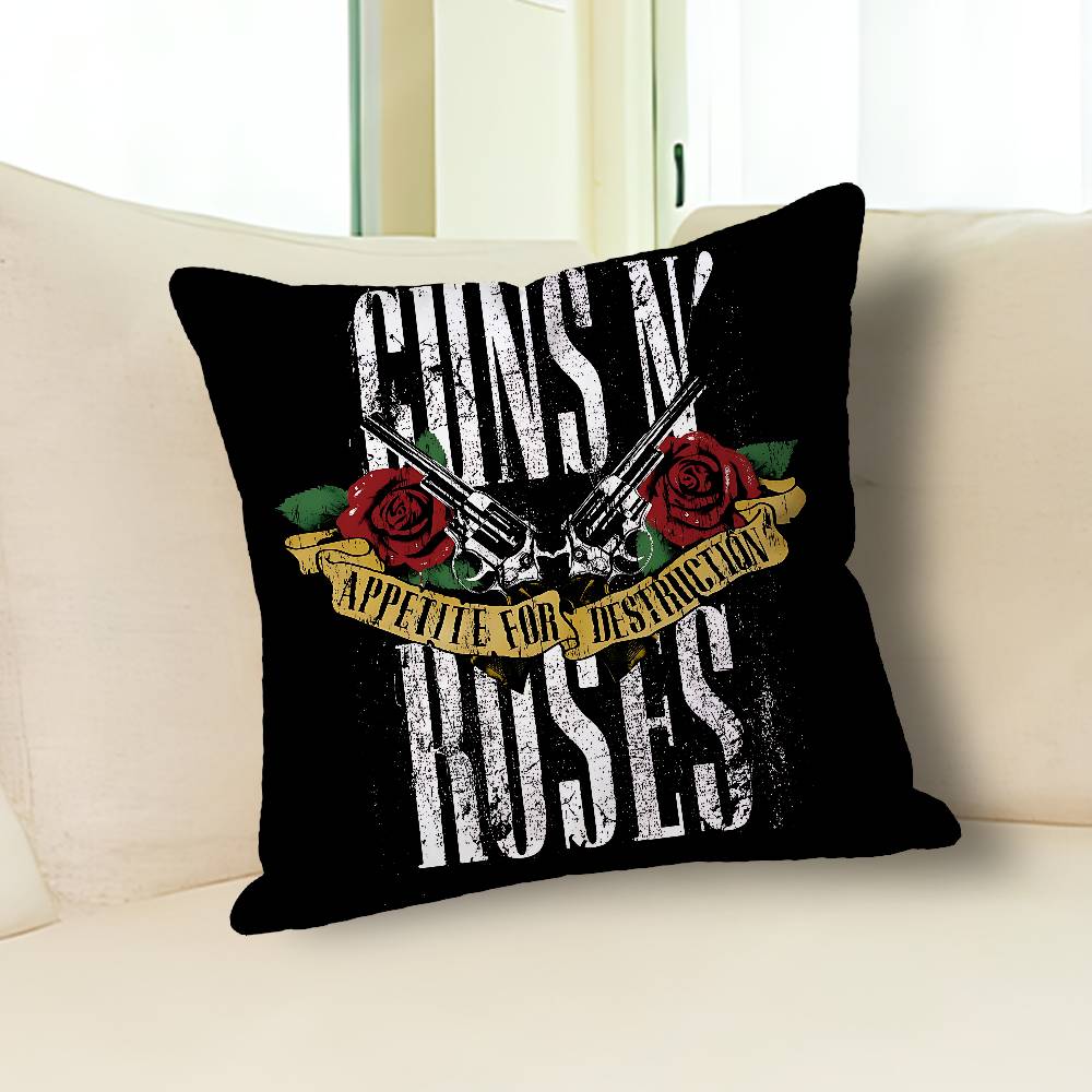 Rock G-Guns N R-Roses Various Sizes Square Pillow Case For Car Home Bedchamber Decor Custom Valentine Gift