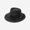 Autumn and winter new fashion casual PU leather rope decoration wide brim crown top wool jazz hat concave top hat tide
