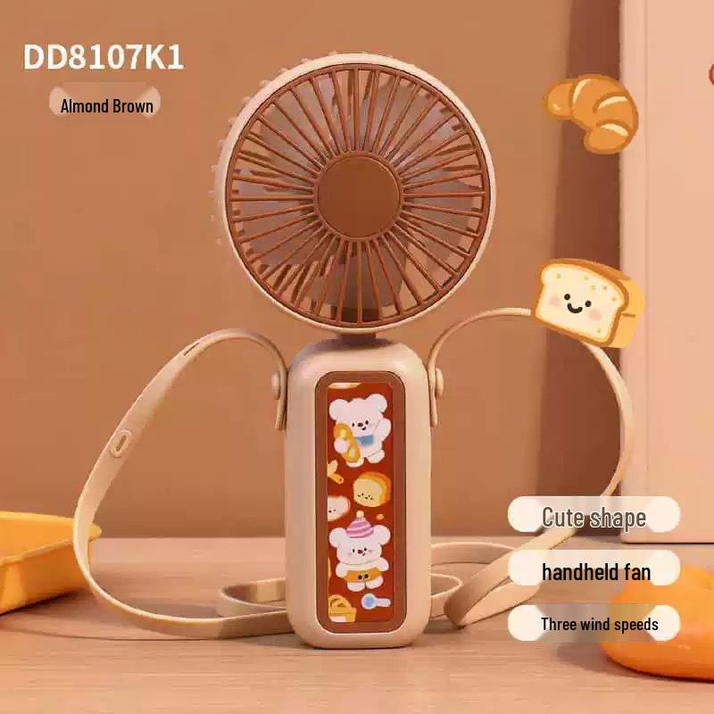 Three-Speed Rechargeable USB Handheld Bear Fan - Foldable & Portable 1