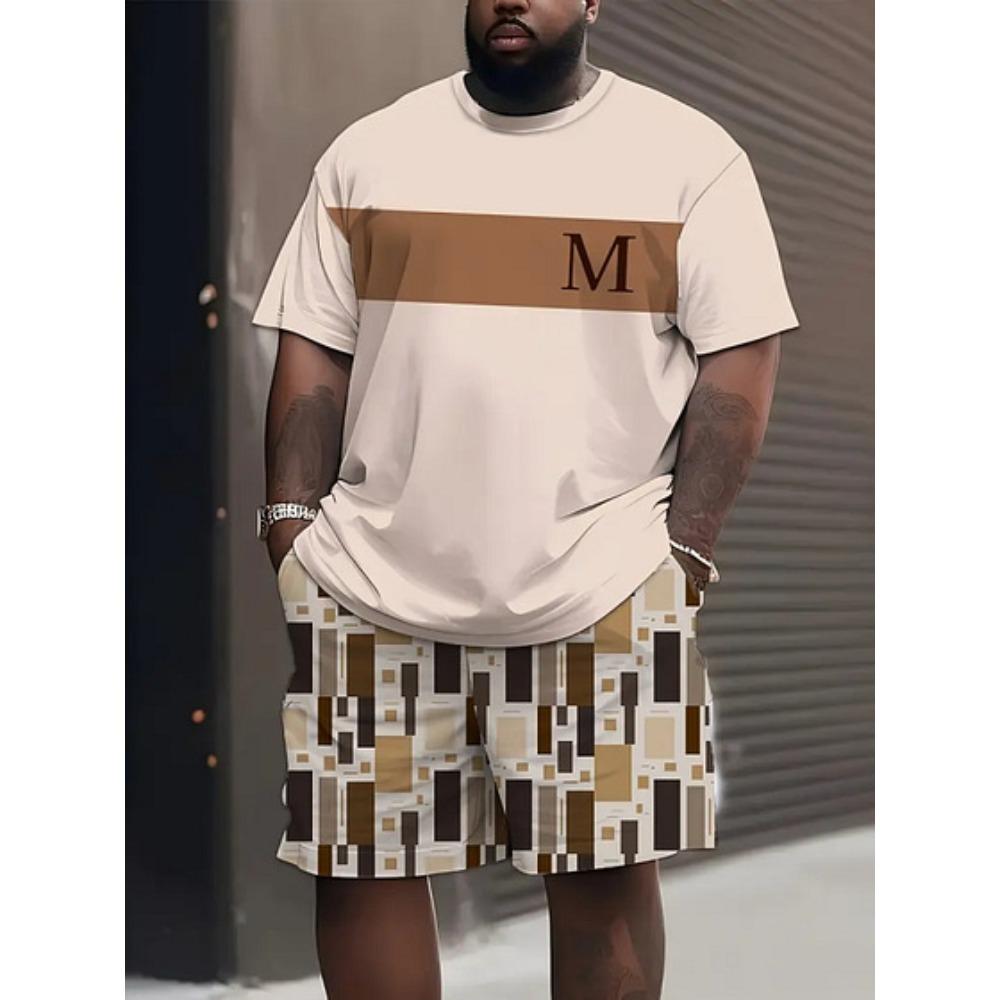 Summer Men's Sports Short Sleeve Shorts Set Casual Fashion Simple Trend Breathable Versatile