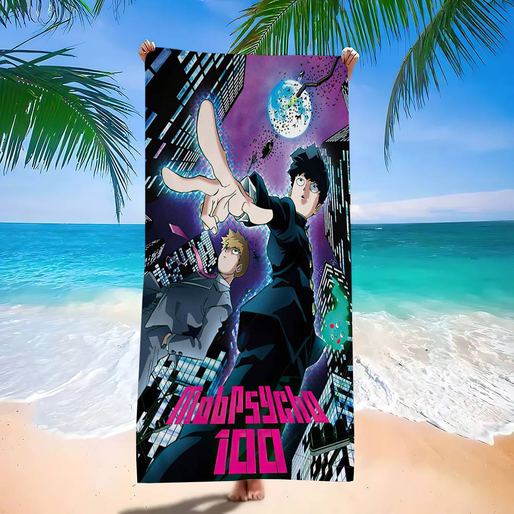 popular anime M-MobS P-PsychoS 100 Microfiber Printed Beach Towel Mountain Climbing Yoga Beach Swimming Running Absorbent Towel