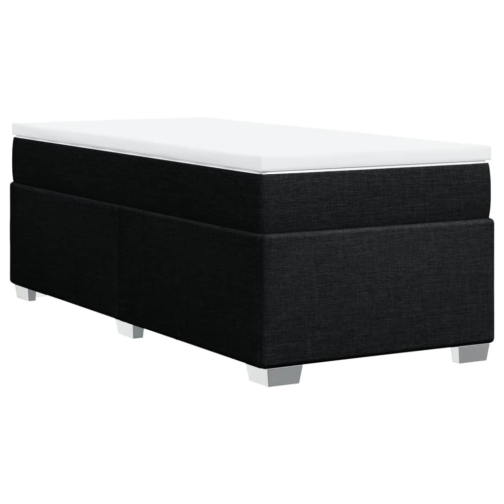 Vidaxl Continental Bed with Mattress, Black, Fabric 90X190 Cm