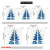 2pcs,2D Plane Printing Print Curtains Blue Christmas Tree Gifts Versatile Durable Polyester (without Rod) Festive Use for Living
