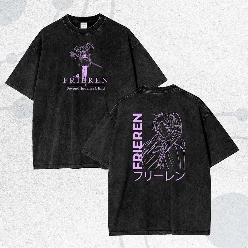 

Japanese Anime Frieren Beyond Journey s End Graphic T-shirt Men Women Oversized Manga Casual Short Sleeve Clothing High Quality Female Male Tee Shirt M