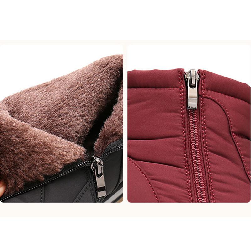 Nepromokavé sněhule Dámské zimní boty Měkký teplý plyš na chladnou zimu Dámské kotníkové boty Protiskluzové bavlněné boty Nadměrná velikost 42 Černá Červená