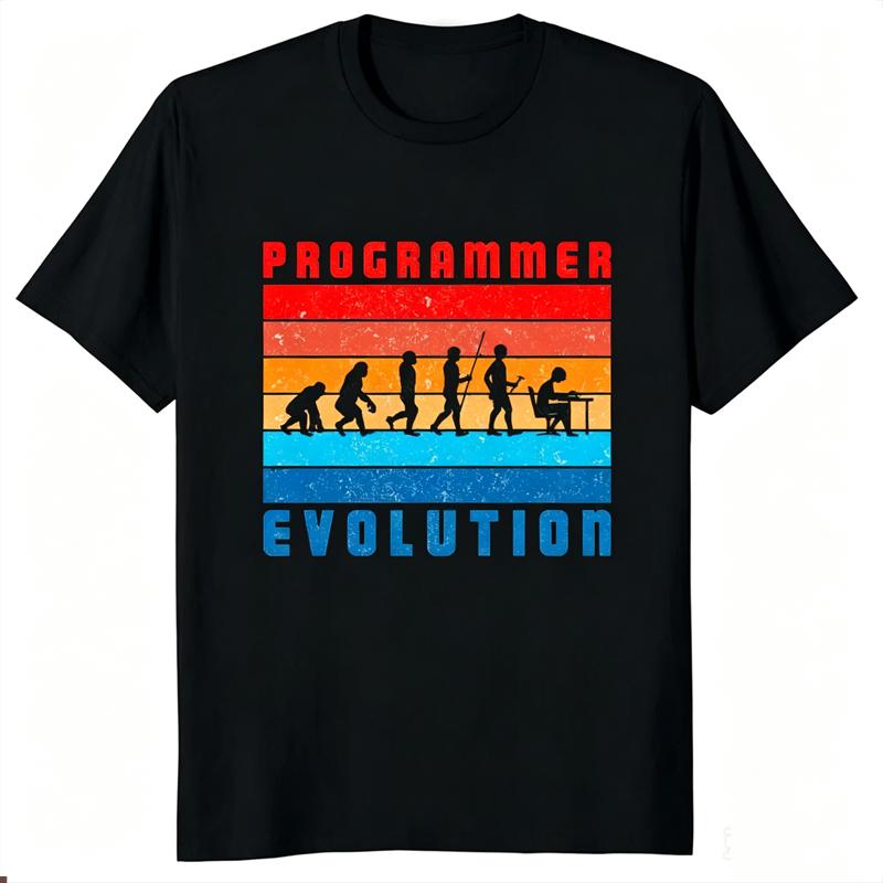 Eat Code Sleep Grafik T-Shirt Informatik Python Programmierer Evolution Cloud Programmierung T-Shirt Lässige Herrenbekleidung