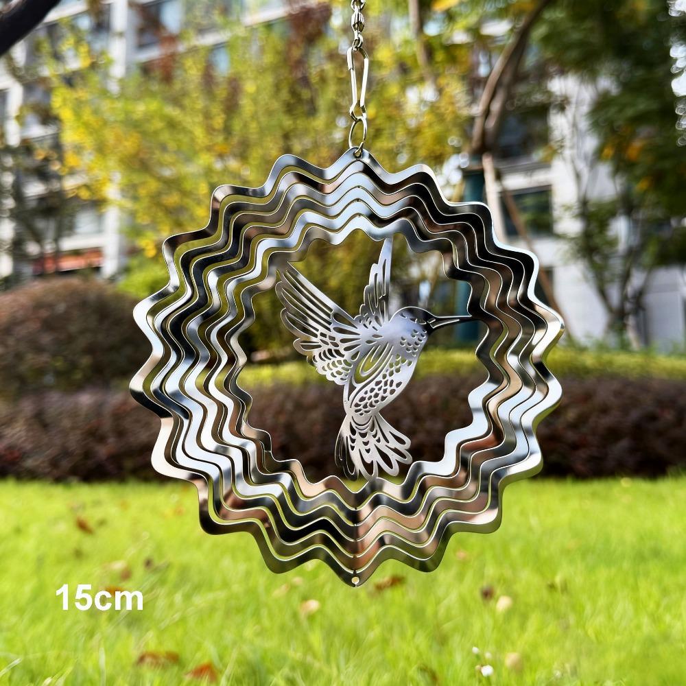 3D Flowing Wind Spinner 10/15cm Stainless Catcher Hanging Decor 10 Styles Yard Garden Mirror Rainbow