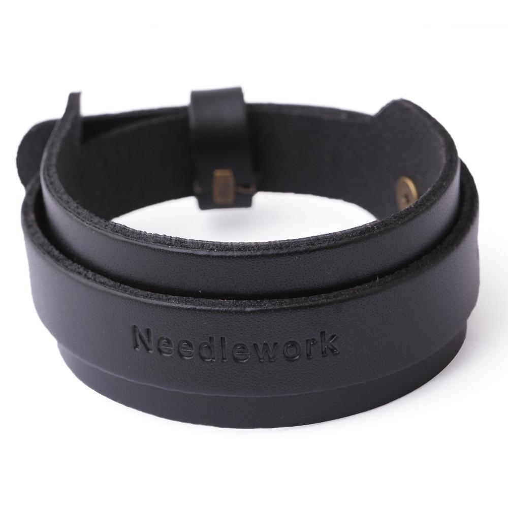 Retro Punk Men s Cowhide Leather Wristband Bracelet