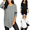 Premium Quality Stripe Trim Baseball Jersey Tops For Women In Versatile Colors