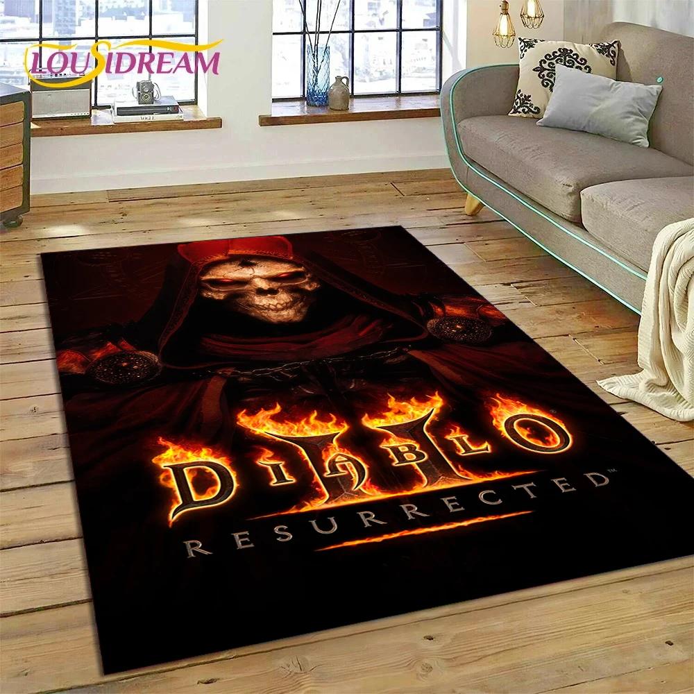 Alfombra de Juego Retro 3D de Diablo para Dormitorio, Sala de Estar, Decoración del Hogar, Sofá, Niños Jugando, Decoración Grande, Felpudo de Regalo
