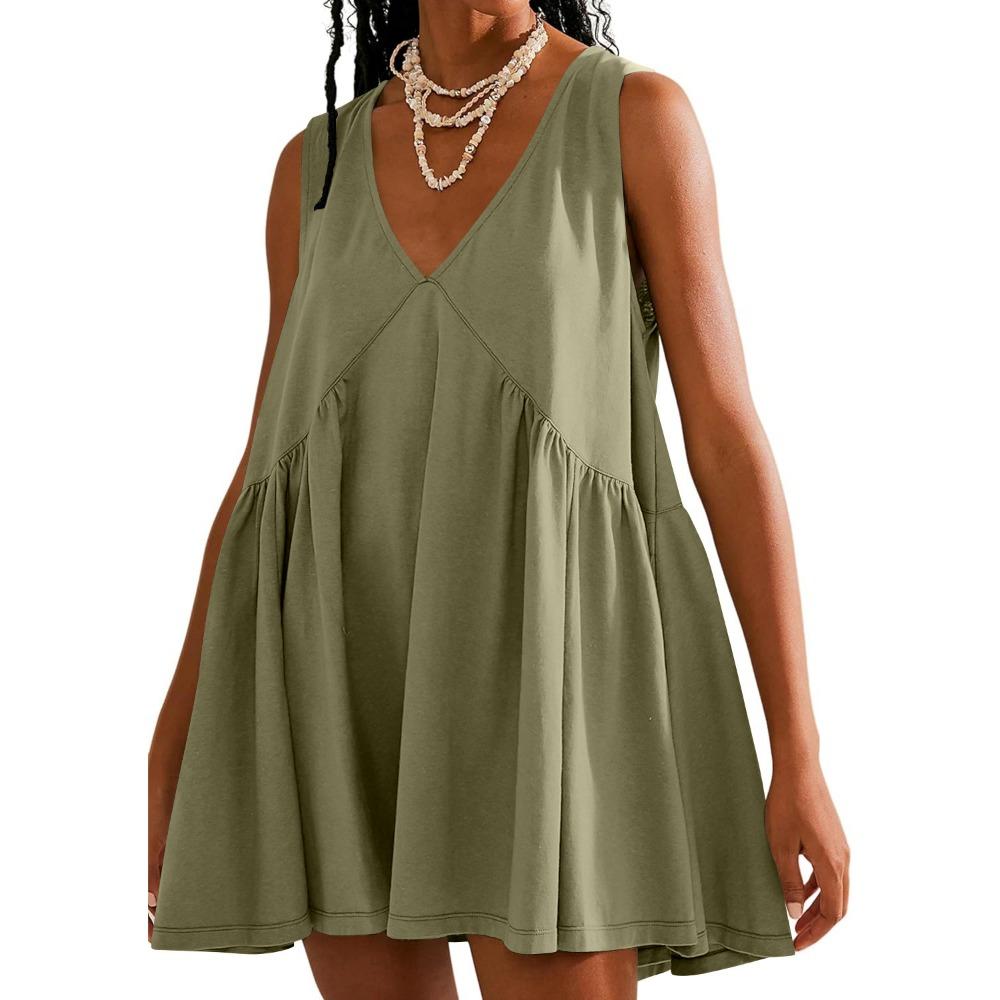 Casual Sports V-neck Loose Vest Dress