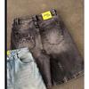 Short en jean RogueWave Lettre Rétro Y2K Homme Harajuku Hip Hop Broderie Lettre Bleu Rétro Short Ample Pantalon Au-Dessus du Genou Short Décontracté